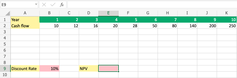 img_excel_npv_setup Time to seconds setup