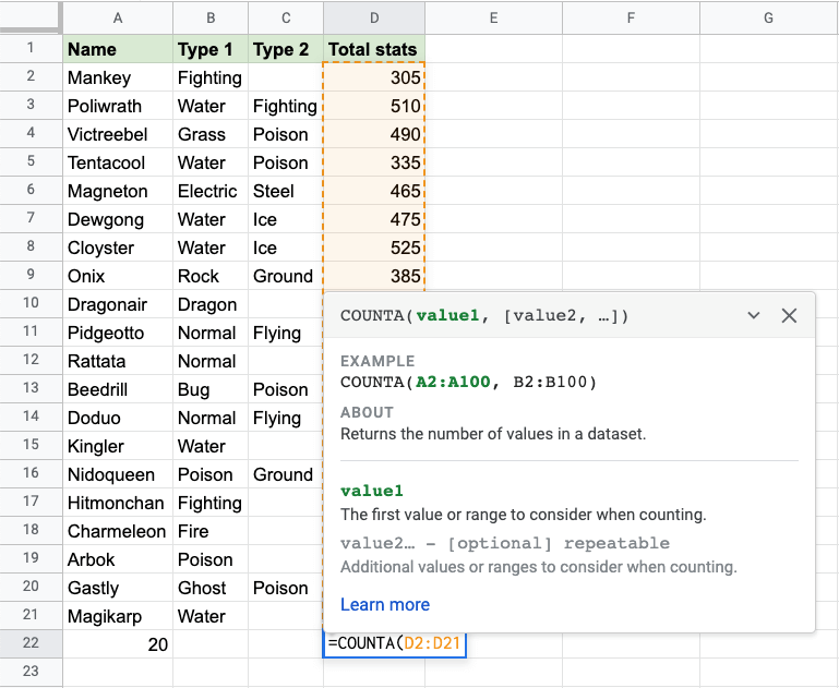What Is The Purpose Of The Google Sheets COUNTA Function?