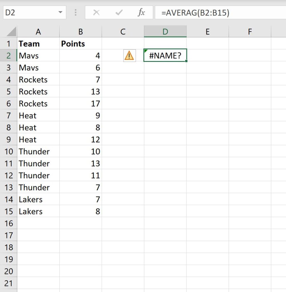 “How can I fix the #NAME error in Excel? (3 examples)” 2