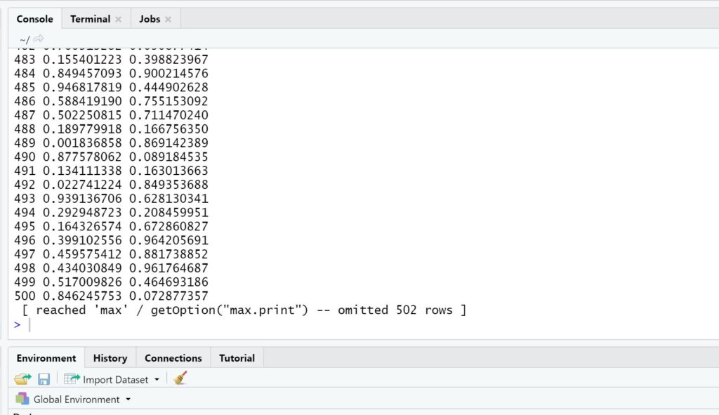 How can I avoid the R warning “reached getOption(‘max.print’)” in my code? 2