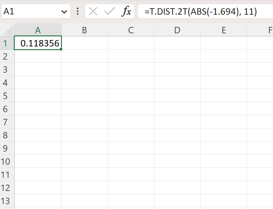 How can one calculate P-values in Excel? 2