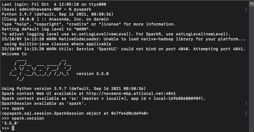 PySpark shell