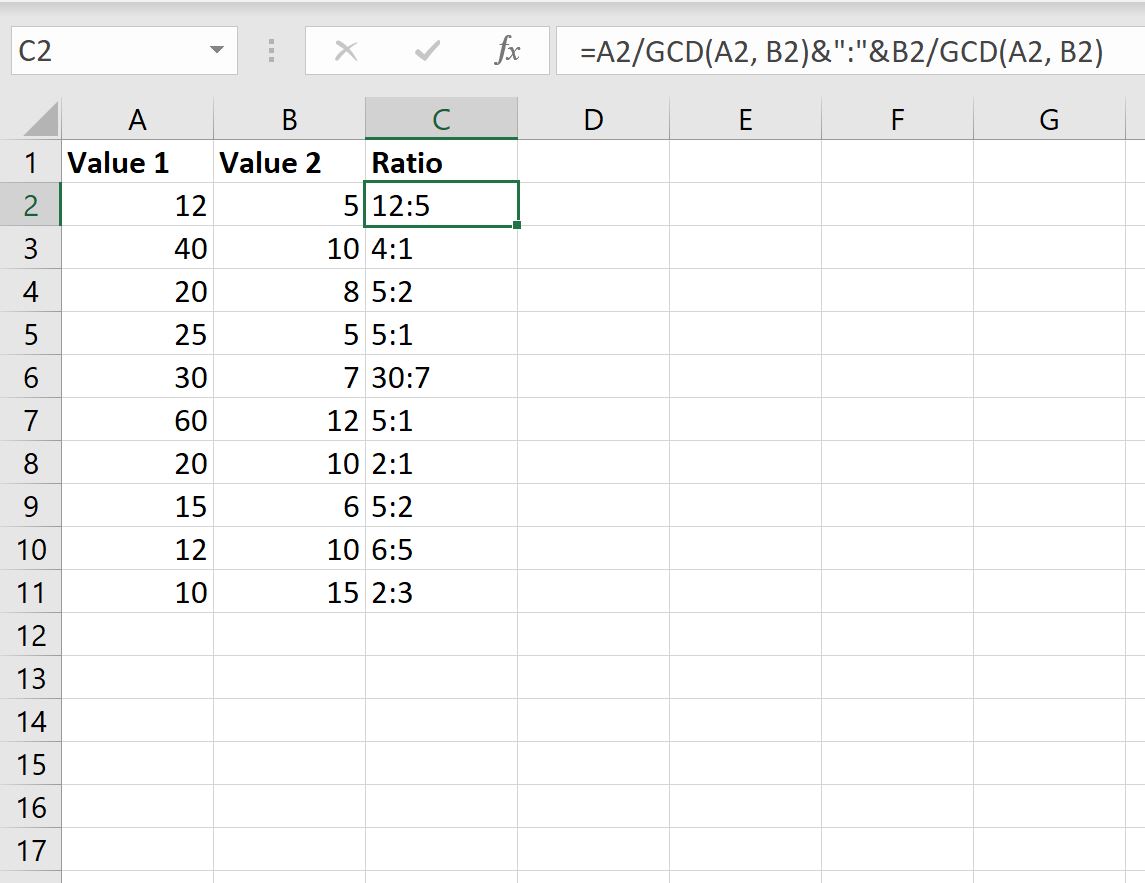 How Do I Calculate Ratios In Excel?