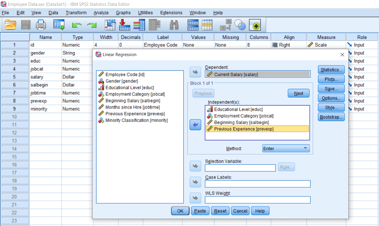 Remove method of Multiple Regression