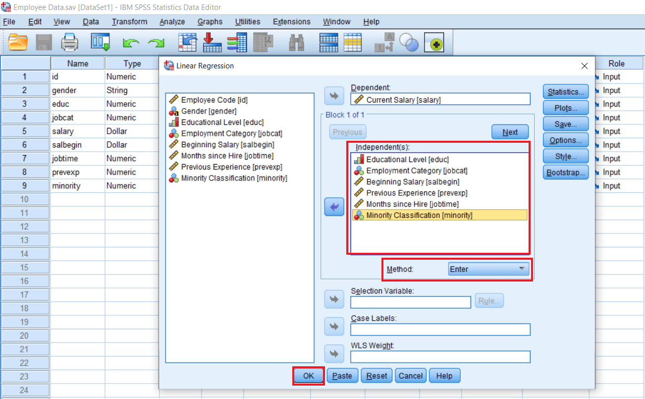 Remove method of Multiple Regression