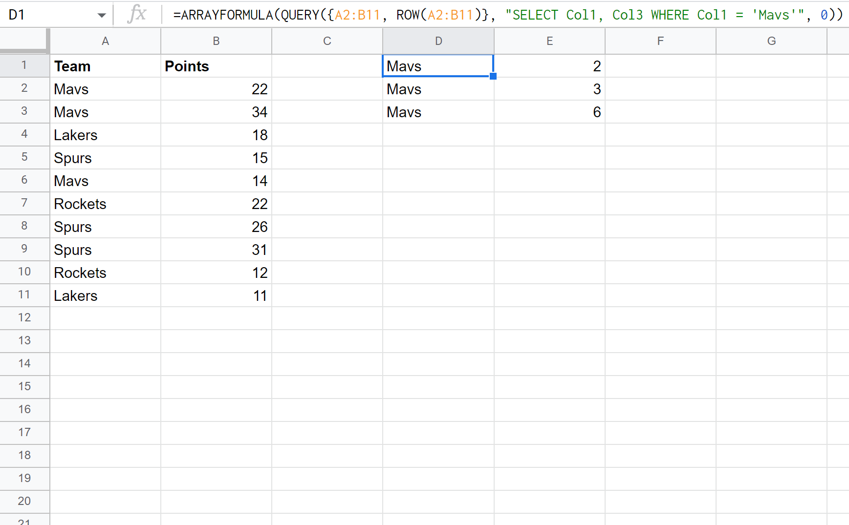 rowquery2 Google Sheets query row number