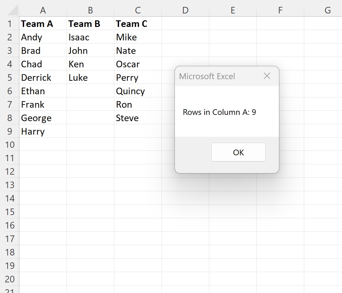 How Can I Count The Number Of Rows In A Range Using VBA?