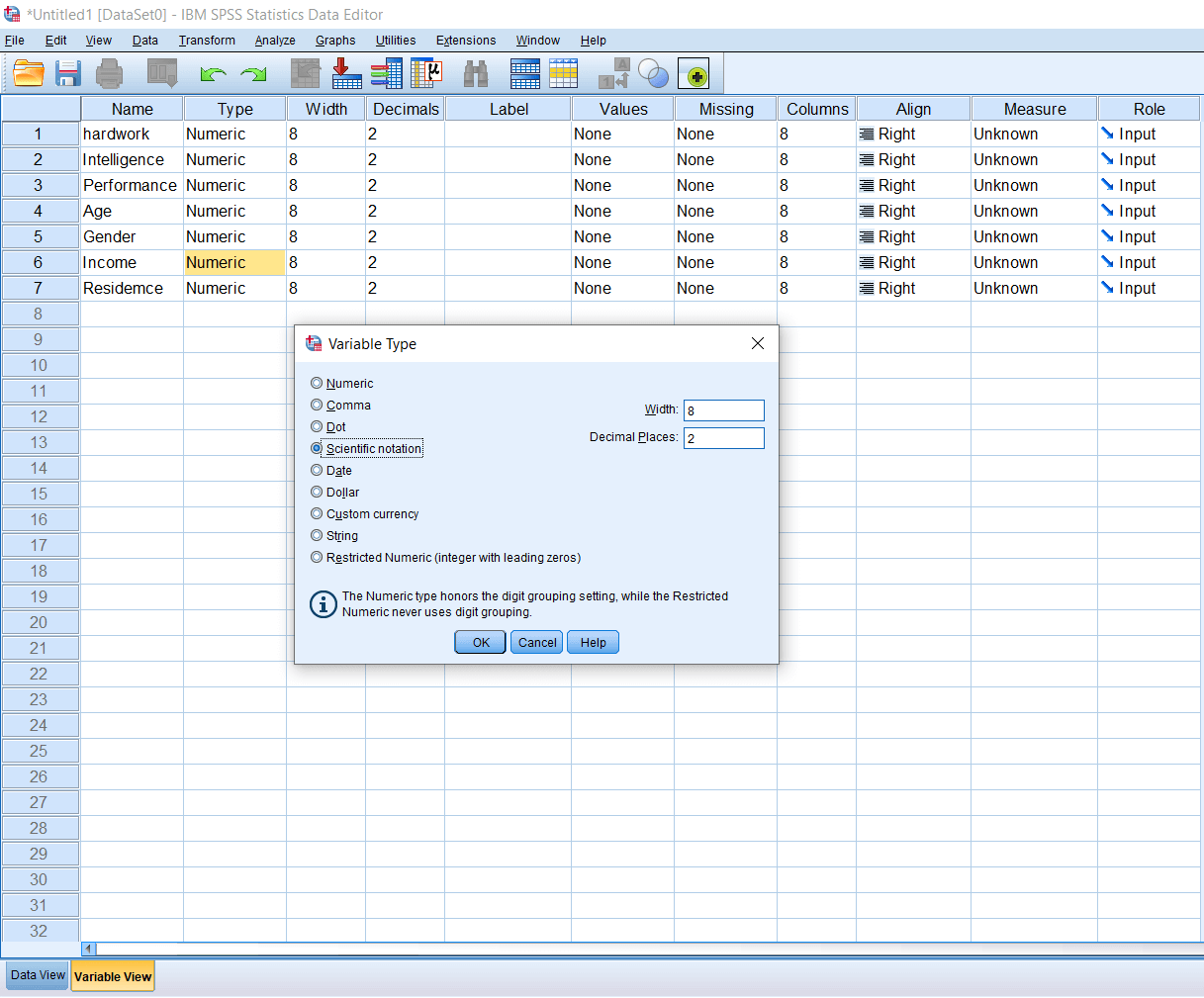 Scientific Notation in SPSS