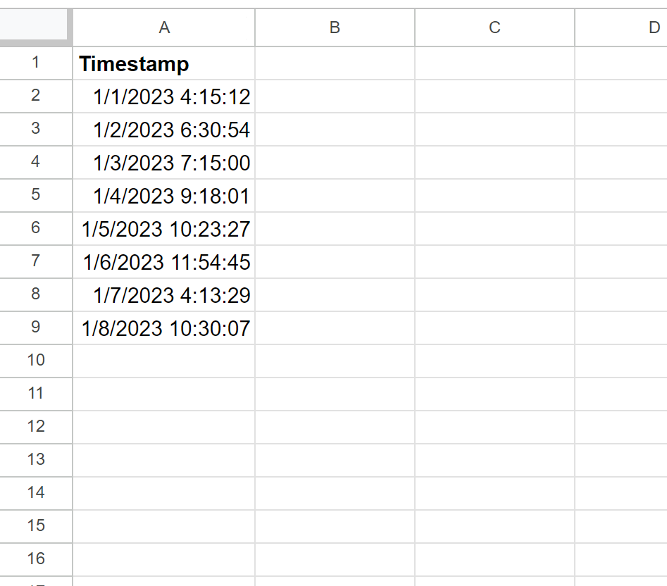How can I split date and time in Google Sheets, with an example? 2