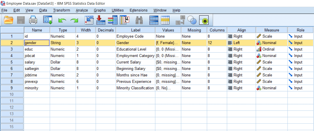 Define Input of Independent Sample T-Test