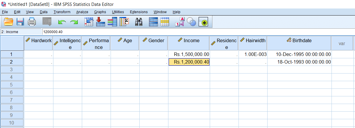SPSS Dollar and Custom Currency Variable Type