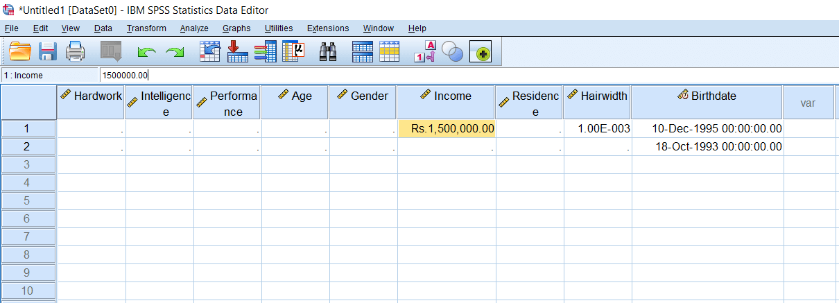 SPSS Dollar and Custom Currency Variable Type