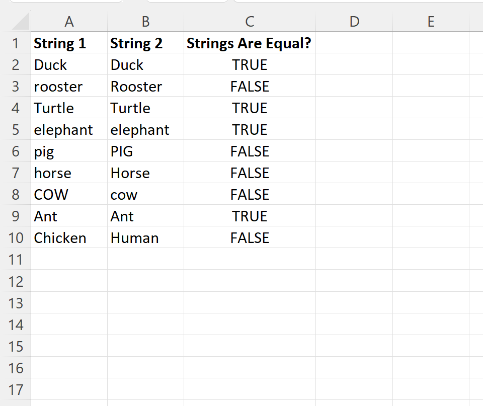case-sensitive string comparison in VBA