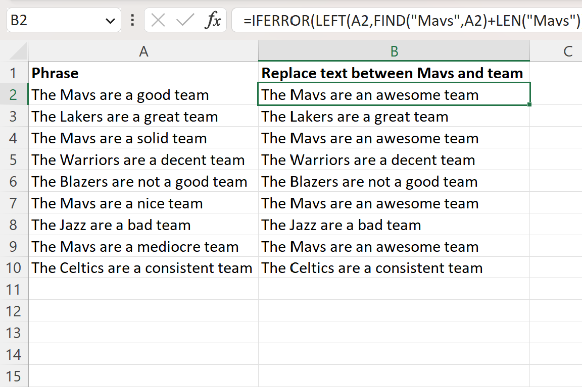 Excel SUBSTITUTE with wildcard characters