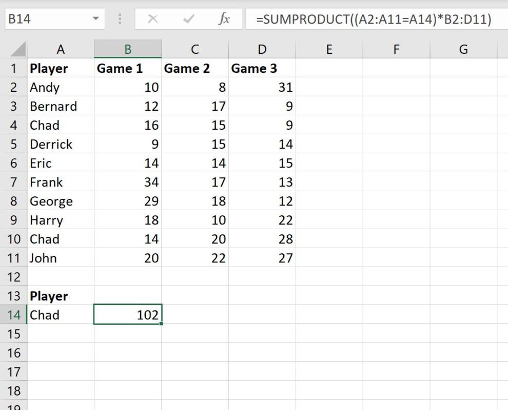 VLOOKUP sum multiple rows in Excel