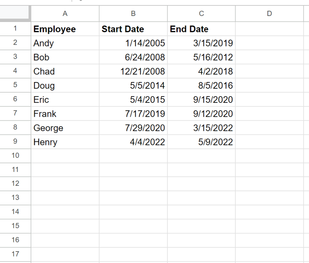 How do I calculate tenure in Google Sheets? 2