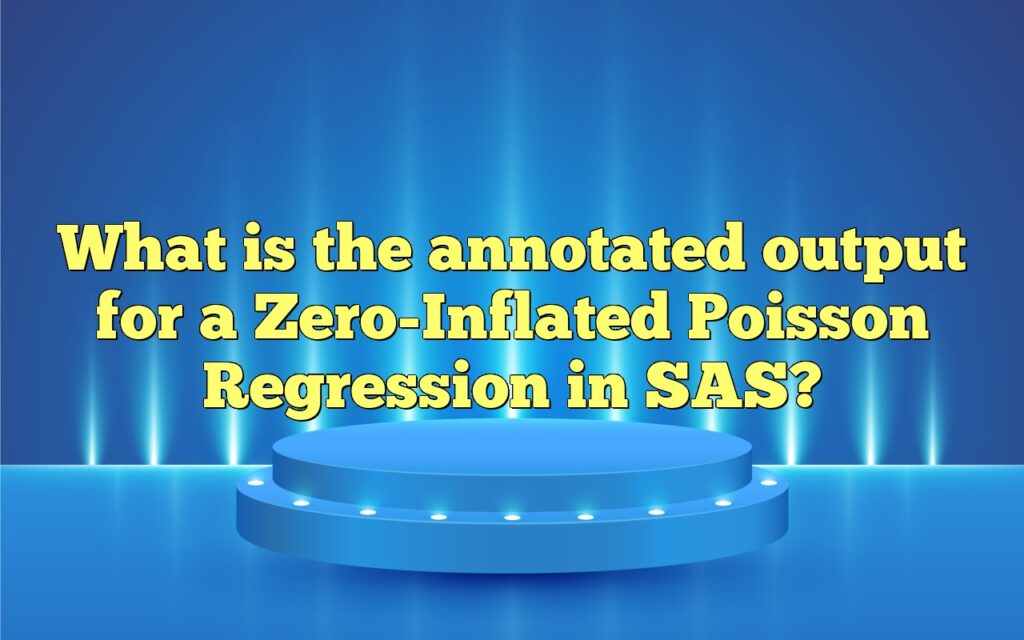 What Is The Annotated Output For A Zero-Inflated Poisson Regression In SAS?