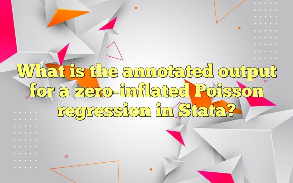 What is the annotated output for a zero-inflated Poisson regression in Stata?