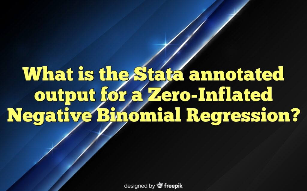 What is the Stata annotated output for a Zero-Inflated Negative Binomial Regression?