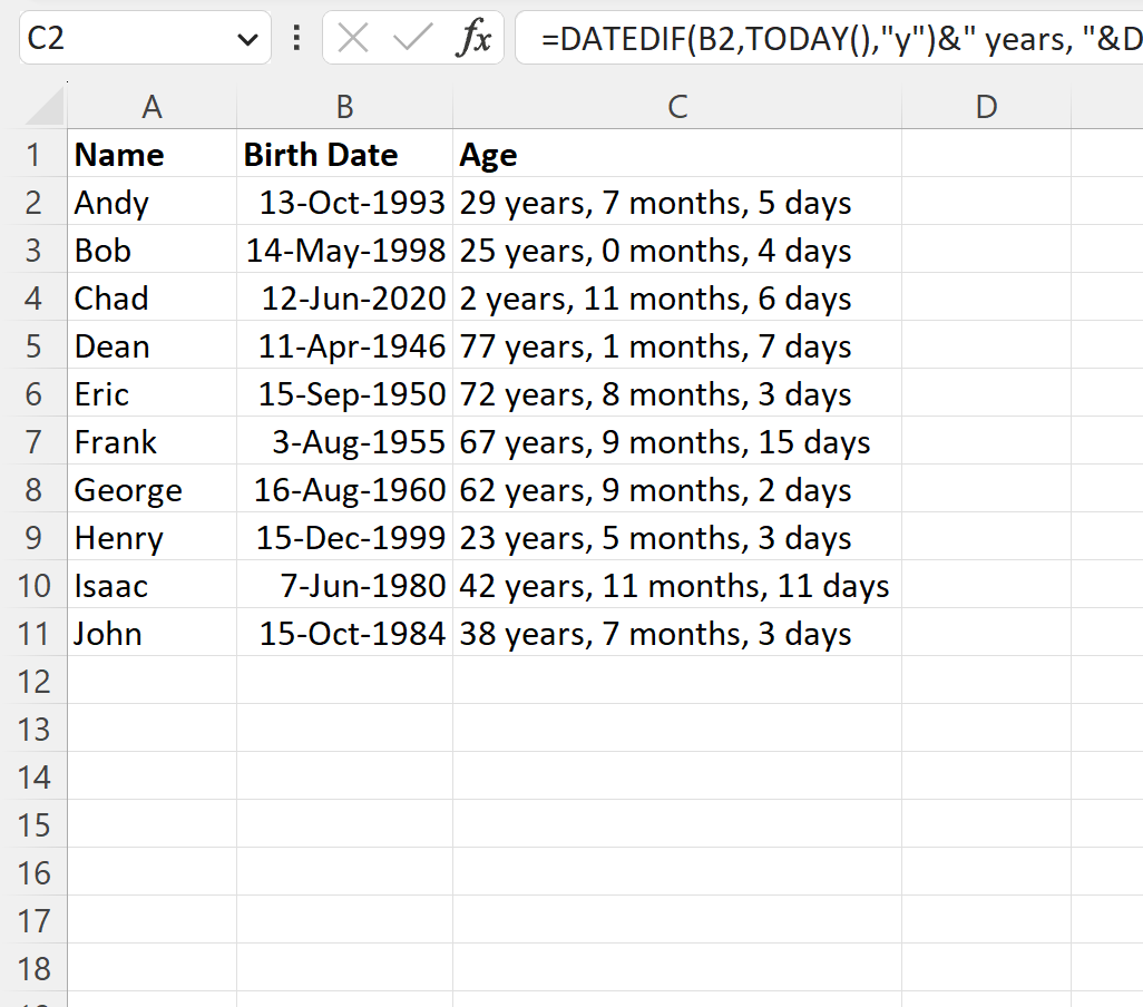 How Can I Use Excel To Calculate Someone's Age In Dd/mm/yyyy Format?