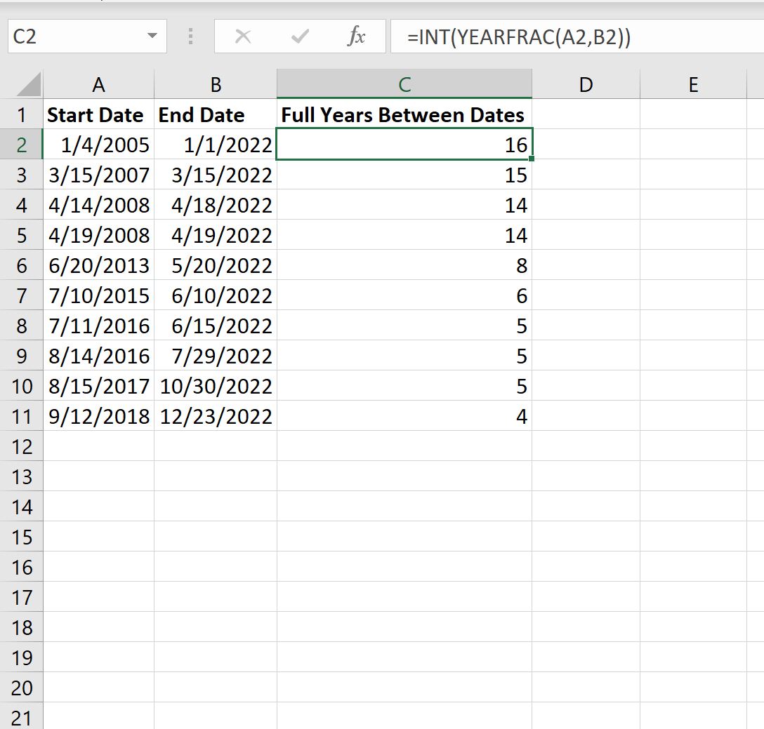 How Do I Calculate The Number Of Years Between Two Dates In Excel How Do I Calculate The Number Of Years Between Two Dates In Excel