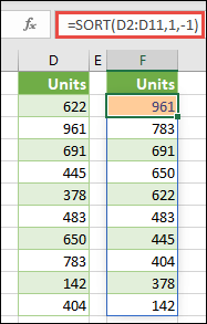 8862f890-ab45-44fb-8188-1343301d2ff9 Sort a range of values in descending order.