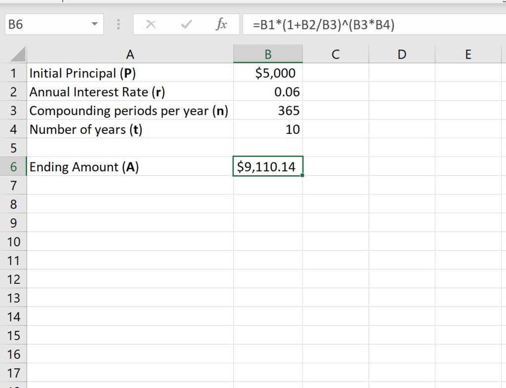 How can I calculate daily compound interest in Excel? 2