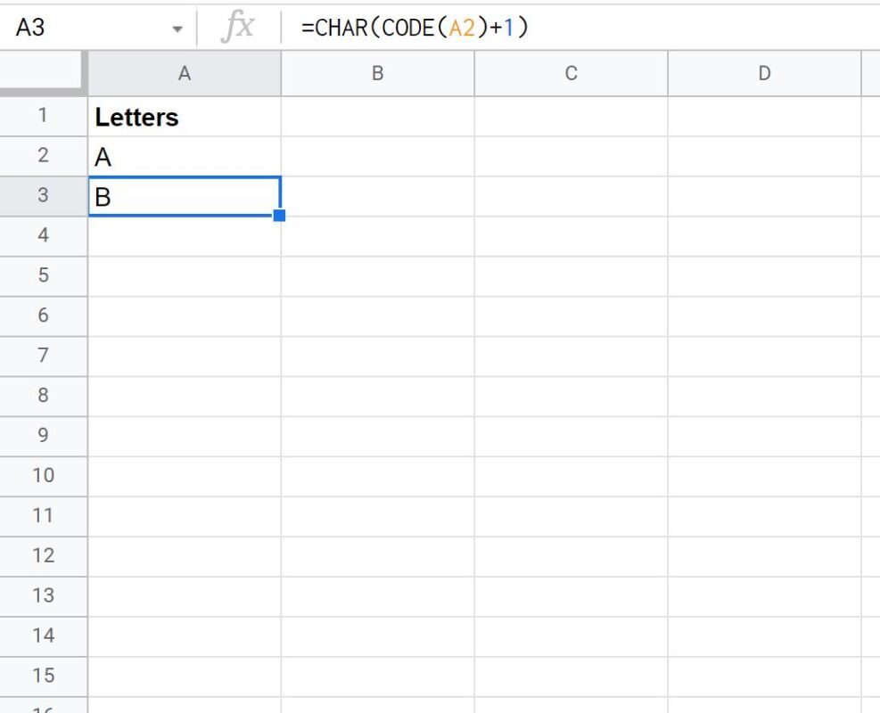 fillgoogle3 fill a series of letters in Google Sheets
