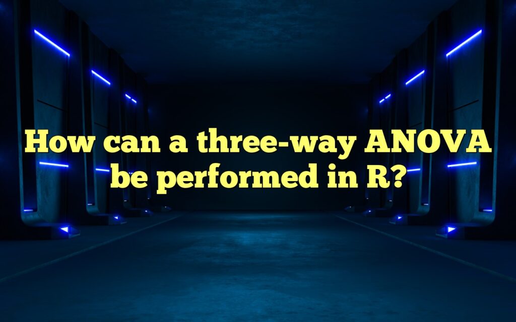 How can a three-way ANOVA be performed in R?