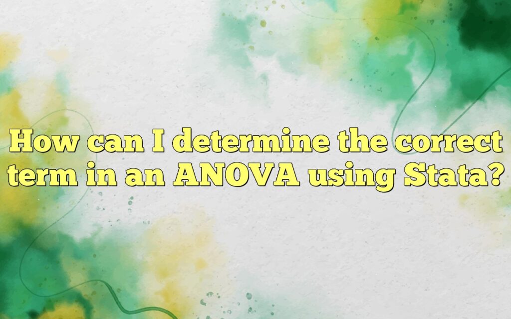 How can I determine the correct term in an ANOVA using Stata?