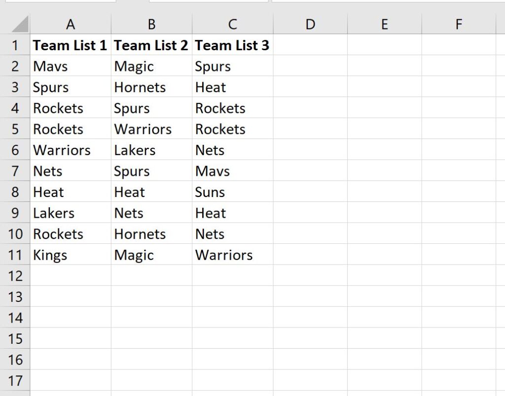 How can I find unique values from multiple columns using Excel? 2
