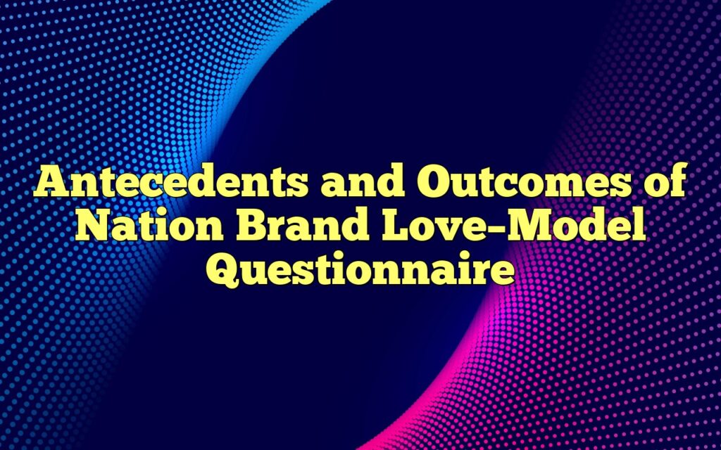 Antecedents and Outcomes of Nation Brand Love–Model Questionnaire